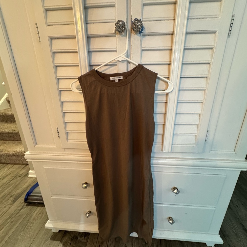 Cotton Citizen Sleeveless Tan Midi Dress